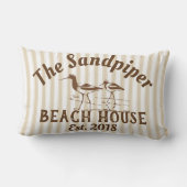 サンドパイパーバード&ストライプビーチハウスニュートラル ランバークッション (裏面)