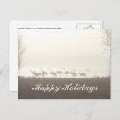 サンドヒルクレーンズインザミストハッピーホリデイズ シーズンポストカード (正面/裏面)