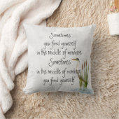 サンドヒルクレーン付引用文 クッション (ブランケット)