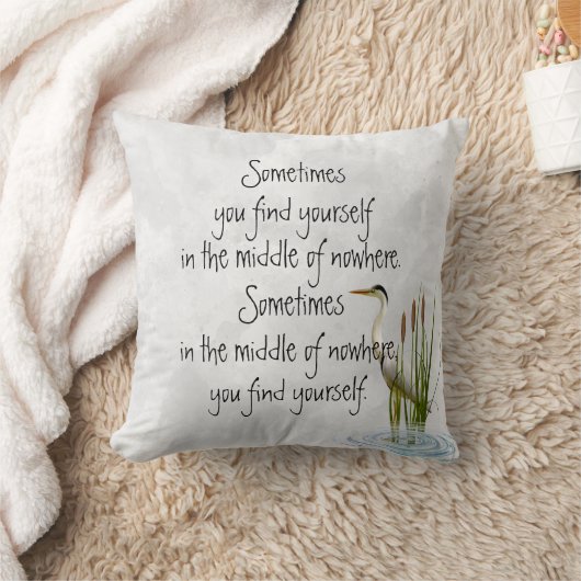 サンドヒルクレーン付引用文 クッション (ブランケット)