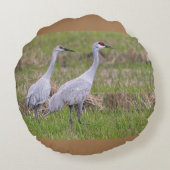 サンドヒルクレーン枕 ラウンドクッション (裏面)