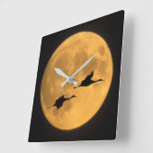 サンドヒルクレーン |国立野生生物保護区 スクエア壁時計 (傾斜)