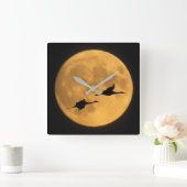 サンドヒルクレーン |国立野生生物保護区 スクエア壁時計 (ホーム)