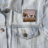 サンドヒルクレーンGrus canadensis)プラット 缶バッジ (インサイチュ)