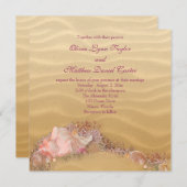 サンドビーチシーシェルビーチ結婚式 招待状 (正面/裏面)