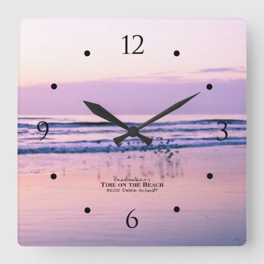 サンドピアズアットドーンオンザ海ビーチ時計 スクエア壁時計 (正面)