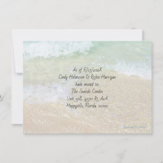 サンドフラットカードの新しいアドレスビーチライフカクテル サンキューカード (裏面)