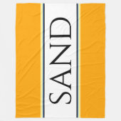 サンドブライトゴールデンイエローホワイトレースストライプズ フリースブランケット (正面)