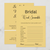 サンドブラウンブライダルワードスクランブルゲーム 招待状 (正面/裏面)