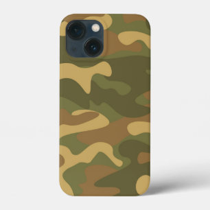 サンドブラウン グリーン カモフラージュ iPhone 13 MINIケース