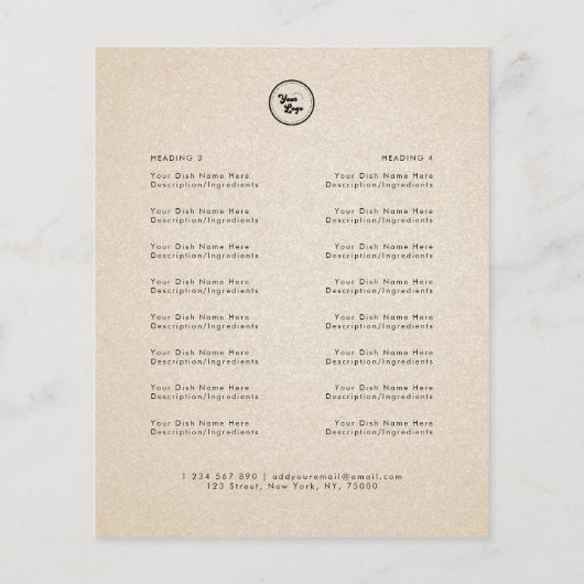 サンドベージュアドロゴレストランテイクアウトテイクアウト チラシ (裏面)