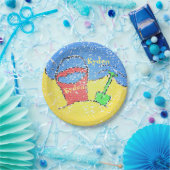 サンドペイルショベルビーチかわいい子供たちのパーティー ペーパープレート (パーティー)