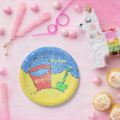 サンドペイルショベルビーチかわいい子供たちのパーティー ペーパープレート (パーティー)