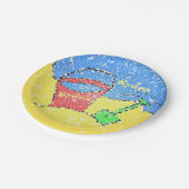 サンドペイルショベルビーチかわいい子供たちのパーティー ペーパープレート (アングル)