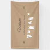 サンドボホミニマリスト赤ちゃんシャワーへようこそ 横断幕 (縦)