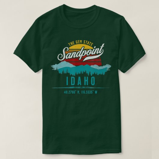 サンドポイントアイダホお土産5 Tシャツ (デザイン正面)