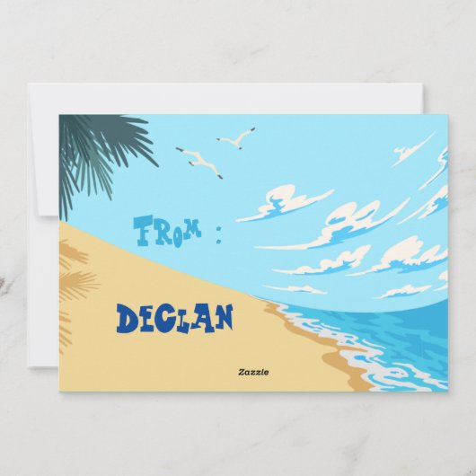 サンドマンアットザビーチクリスマスイラストレーション シーズンカード (裏面)