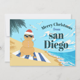 サンドマンアットザビーチクリスマスイラストレーション シーズンカード