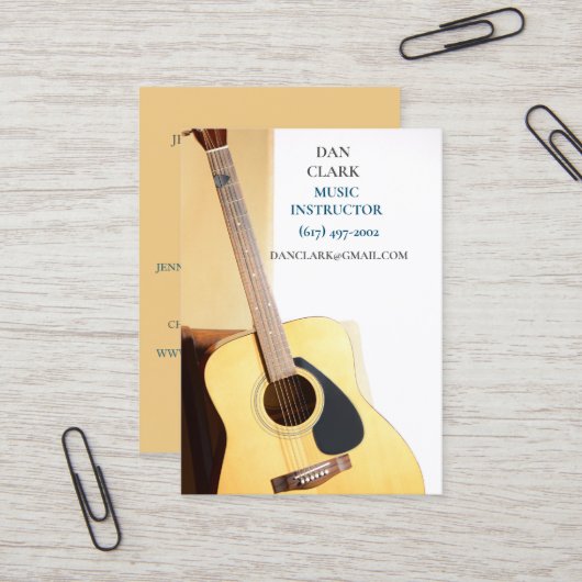 サンドミュージック先生/ミュージシャン/アコースティックギター 名刺 (正面/裏面インサイチュ)