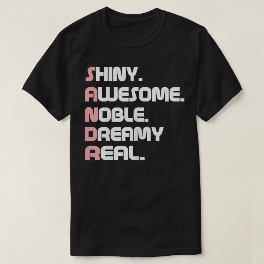 サンドラの名前の文字 Tシャツ (デザイン正面)