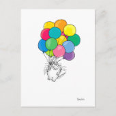 サンドラ・ボイントンの風船はがき付き猫 ポストカード (正面)