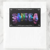 サンドラ – 3Dライトでサンドラという名前(写真) 長方形シール (バッグ)