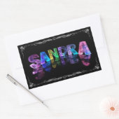 サンドラ – 3Dライトでサンドラという名前(写真) 長方形シール (封筒)