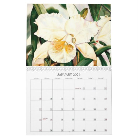 サンドラSheltonキャンベル著水彩画のカレンダー カレンダー (1月 2026)