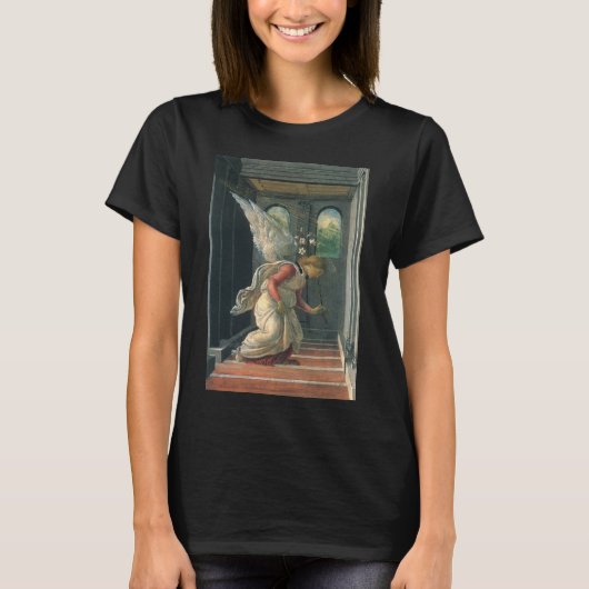 サンドロ・ボッティチェッリによる告知（天使の詳細） Tシャツ (正面)