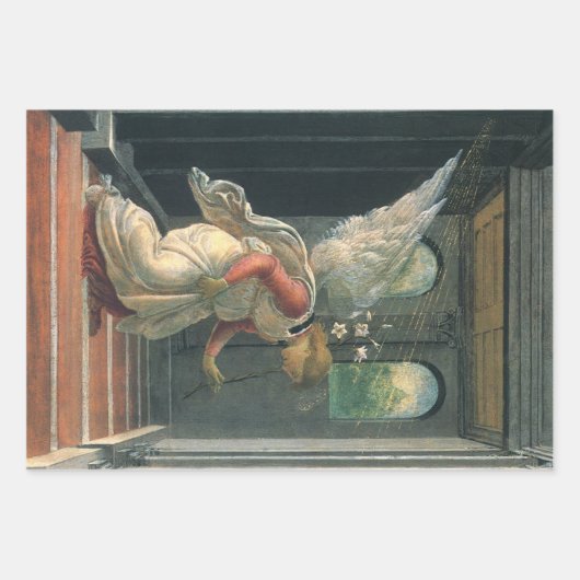 サンドロ・ボッティチェッリによる『天使の報せ』(天使の部分) ラッピングペーパーシート (正面3)