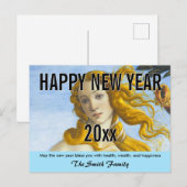 サンドロ・ボッティチェッリ - ヴィーナスの誕生  新年おめでとう ポストカード (正面/裏面)