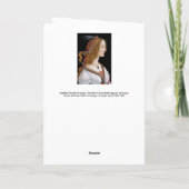 サンドロ・ボッティチェリ – シモネッタ・ヴェスプッチポートレート カード (裏面)