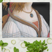 サンドロ・ボッティチェリ – シモネッタ・ヴェスプッチポートレート キッチンタオル (折り畳み)