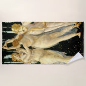 サンドロ・ボッティチェリ「プリマヴェラ – 三美神」 ビーチタオル (正面)