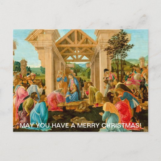 サンドロ・ボッティチェリ、マギの休日の崇拝 シーズンポストカード (正面)