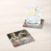 サンドロ・ボッティチェリ – ヴィーナスと火星、離れサイド スクエアペーパーコースター (インサイチュ)