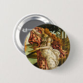 サンドロ・ボッティチェリ「ヴィーナスの誕生 – ホラ」お尻 缶バッジ (正面&裏面)