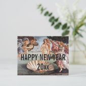 サンドロ・ボッティチェリ – ヴィーナス誕生新年おめでとう ポストカード (スタンド正面)