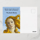 サンドロ・ボッティチェリ – ヴィーナス誕生新年おめでとう 箔シーズンポストカード (裏面)