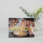 サンドロ・ボッティチェリ – ヴィーナス誕生新年おめでとう 箔シーズンポストカード (立ち正面)