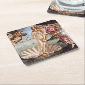 サンドロ・ボッティチェリ – ヴィーナス誕生 スクエアペーパーコースター (アングル)