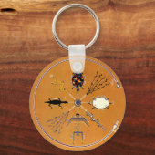 サンド絵画先住民アメリカ部族 キーホルダー (正面)