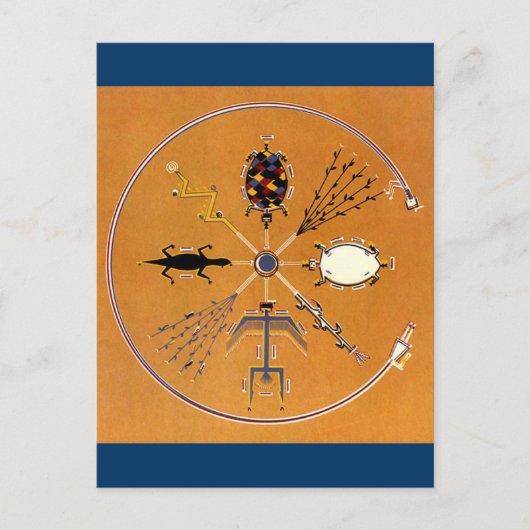 サンド絵画先住民アメリカ部族 ポストカード (正面)