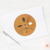 サンド絵画先住民アメリカ部族 ラウンドシール (封筒)