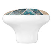 サンド&シービーチ&海抽象芸術アクアブルーモザイク セラミックノブ (側面)