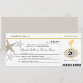 サンド スターフィッシュ バタークリーム パーム ツリー 搭乗券 招待状 (正面/裏面)