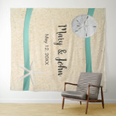 サンド・ダラー・ビーチ・ウェディング・フォト・バックドロップ タペストリー (インサイチュ(横))