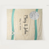 サンド・ダラー・ビーチ・ウェディング・フォト・バックドロップ タペストリー (正面(横))