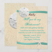 サンド・ダラー・ビーチ・ウェディング ブライズメイド カード (正面/裏面)