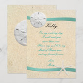 サンド・ダラー・ビーチ・ウェディング メイド・オブ・オナー・カード 招待状 (正面/裏面)